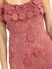 WOMEN'S SLEEVELESS BODYCON CROCHET MIDI DRESS