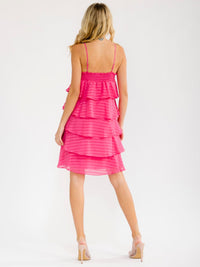 WOMEN'S SLEEVELESS SQUARE NECK TUNIC RUFFLE TIERED MINI DRESS