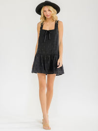 WOMEN'S SLEEVELESS SQUARE TUNIC EYELET MINI DRESS
