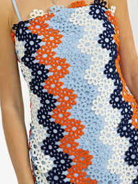 WOMEN'S SLEEVELESS MULTI COLOR BODYCON CROCHET MINI DRESS