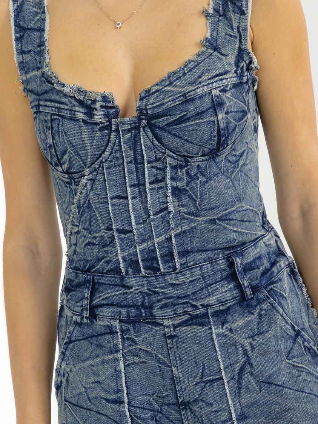 WOMEN'S SLEEVELESS POCKETS STRAIGHT LEG STRETCH DENIM WASHED JUMSUIT