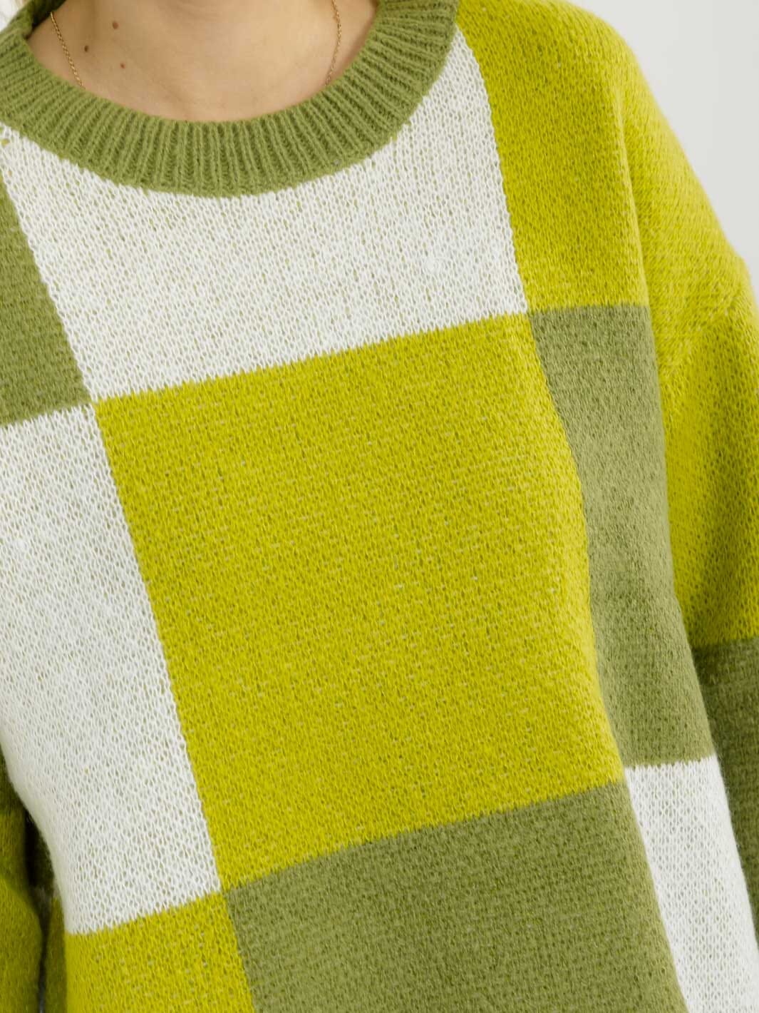 WOMEN'S LONG SLEEVE PULLOVER COLORBLOCK SWEATER