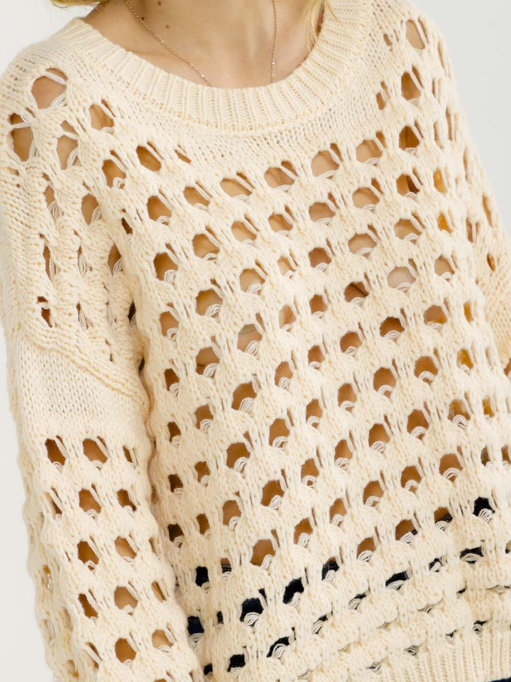 WOMEN'S LONG SLEEVE PULLOVER KNITTED SWEATER
