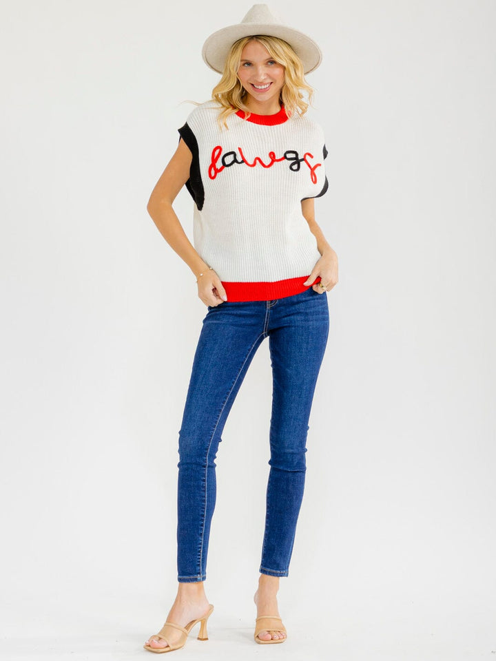 WOMEN'S SLEEVELESS COLORBLOCK SWEATER TOP