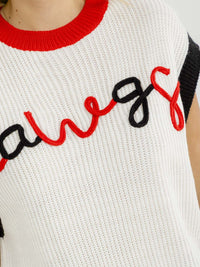 WOMEN'S SLEEVELESS COLORBLOCK SWEATER TOP
