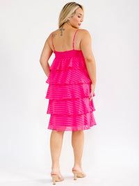 PLUS SIZE SLEEVELESS SQUARE NECK TUNIC RUFFLE TIERED MINI DRESS