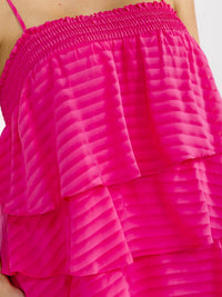 PLUS SIZE SLEEVELESS SQUARE NECK TUNIC RUFFLE TIERED MINI DRESS
