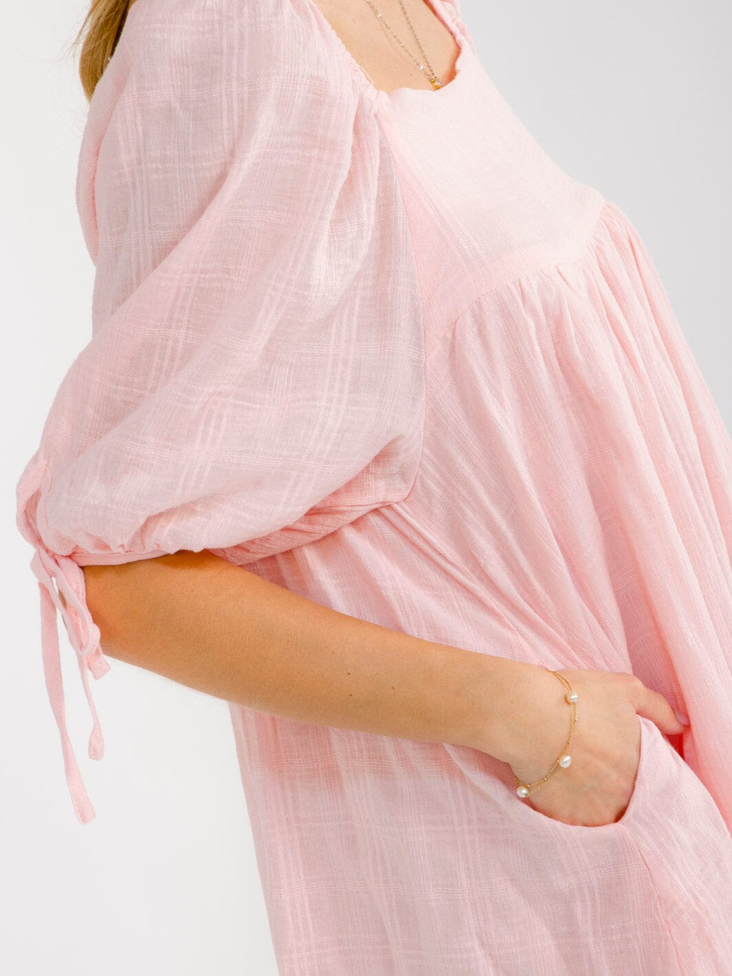 WOMEN'S SHORT SLEEVE SQUARE NECK FRONT POCKETS LOOSE FIT TUNIC MINI DRESS