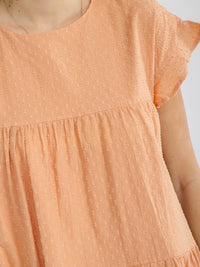 WOMEN'S SHORT SLEEVE TIERED LOOSE FIT TUNIC MINI DRESS