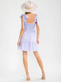 WOMEN'S SLEEVELESS SMOCK STRIPES COLORBLOCK MINI DRESS