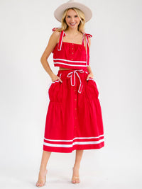 WOMEN'S SLEEVELESS CROP TOP & ELASTIC WAIST MAXI SKIRT COLORBLOCK 2PC. SET
