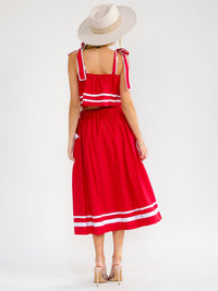 WOMEN'S ELASTIC WAIST BUTTON UP FRONT POCKETS COLORBLOCK MAXI SKIRT