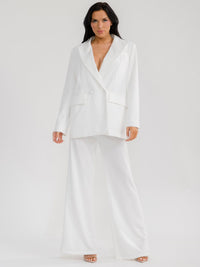 WOMEN'S LONG SLEEVE BLAZER & BUTTON CLOSURE PANTS BACK DETAILED 2PC. SET