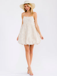 WOMEN'S SLEEVELESS FRONT POCKETS STITCH DETAILED MINI DRESS