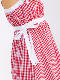 WOMEN'S SLEEVELESS ADJUSTABLE STRAPS PLAID MINI DRESS