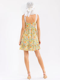 WOMEN'S SLEEVELESS FIT & FLARE FLORAL MINI DRESS