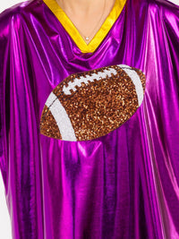 WOMEN'S SHORT SLEEVE V-NECK SEQUINS FOOTBALL LOOSE FIT METALLIC MINI DRESS