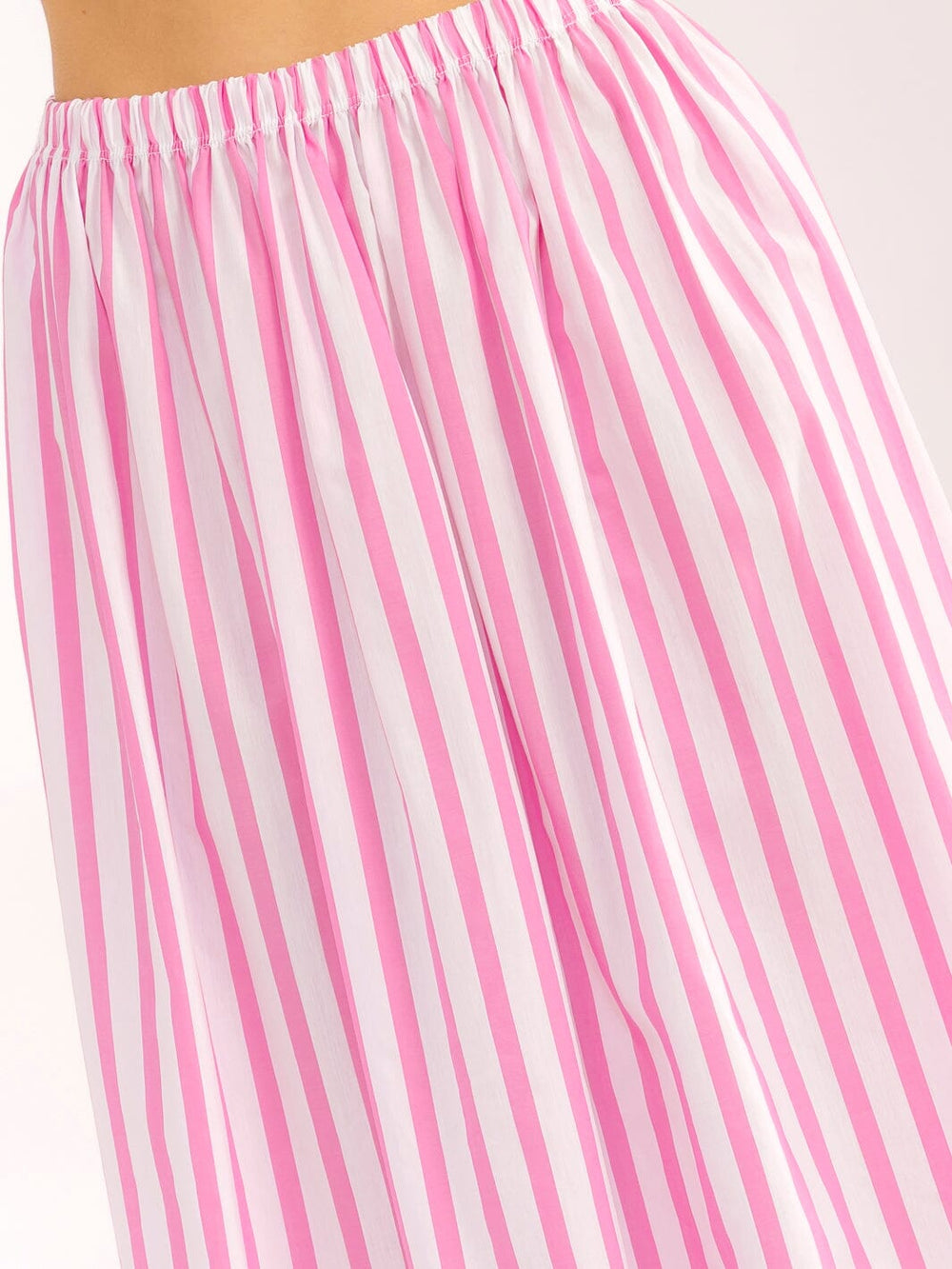 WOMEN'S ELASTIC WAIST COLORBLOCK STRIPES MAXI SKIRT
