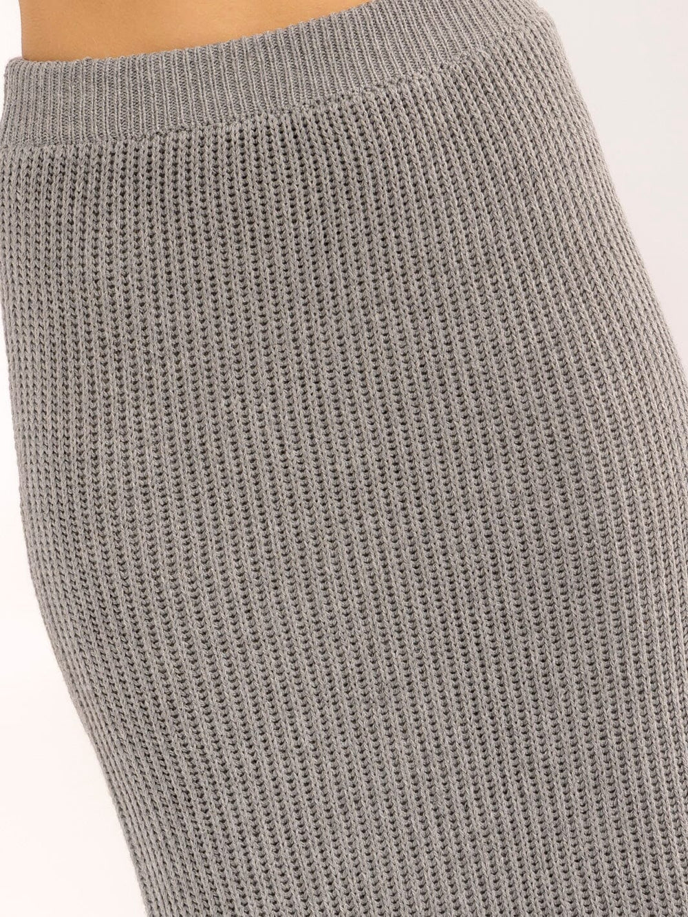 WOMEN'S ELASTIC WAIST RIBBED MAXI SKIRT