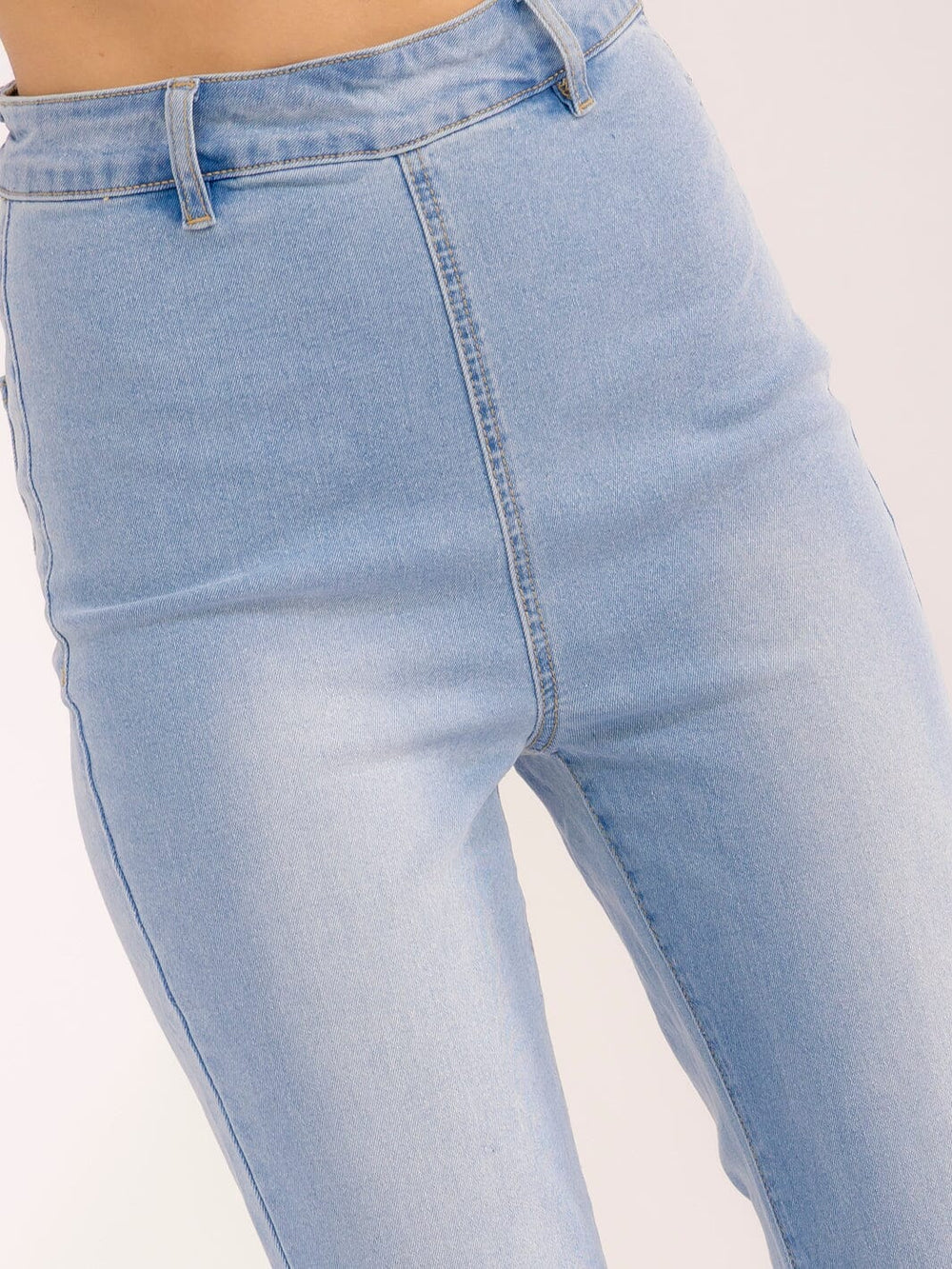 WOMEN'S ZIP UP WASHED BELL BOTTOM PANTS