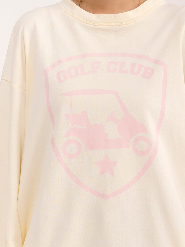 WOMEN'S LONG SLEEVE FRONT POCKETS GRAPHIC PULLOVER SWEATER