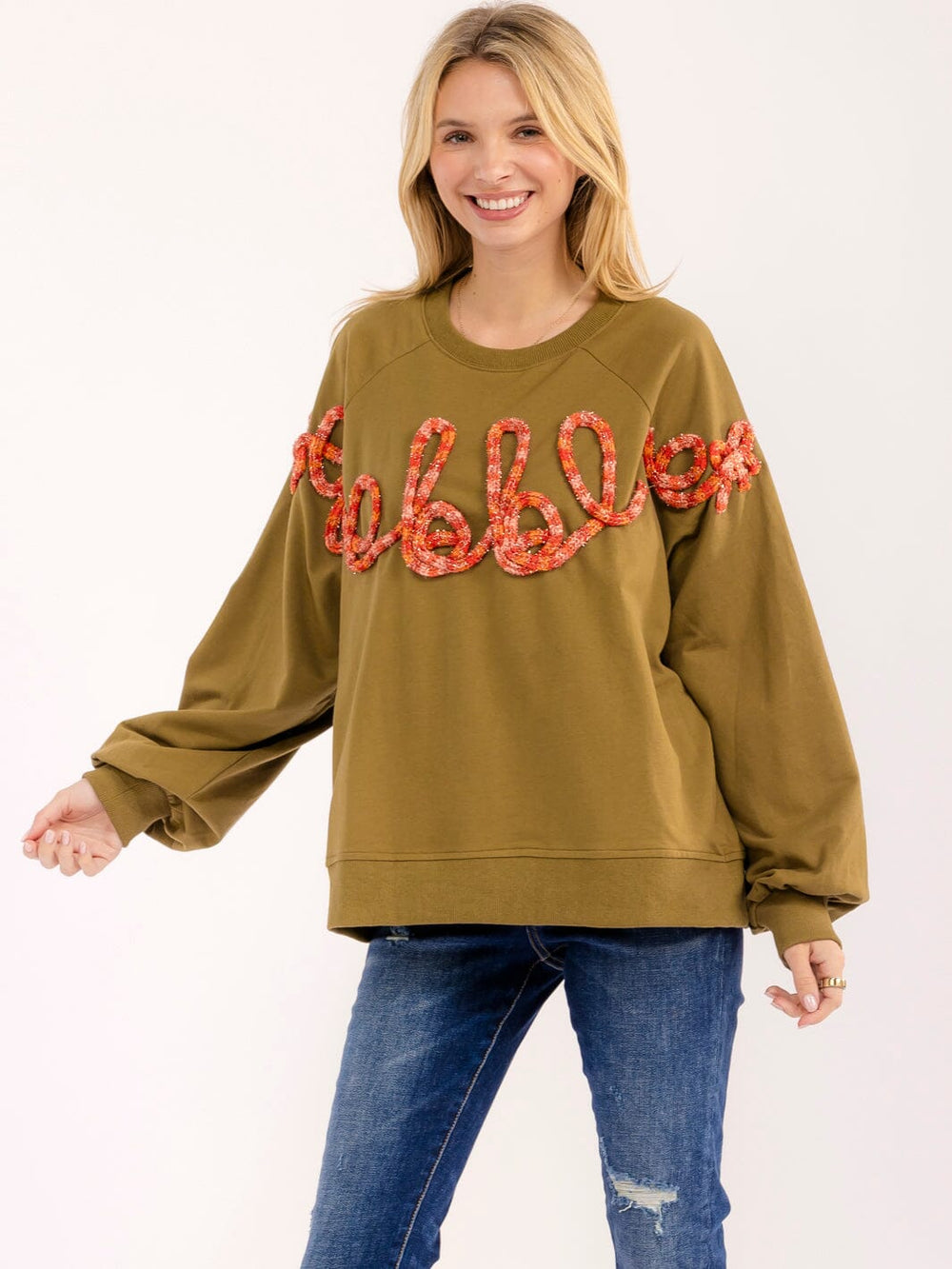 WOMEN'S LONG SLEEVE DETAILED PULLOVER SWEATER