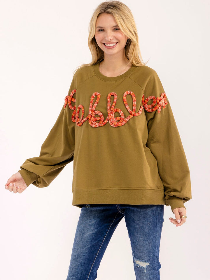 WOMEN'S LONG SLEEVE DETAILED PULLOVER SWEATER