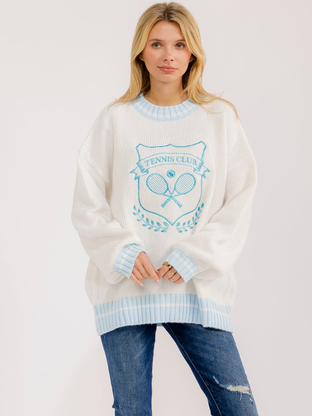 WOMEN'S LONG SLEEVE GRAPHIC COLORBLOCK PULLOVER SWEATER