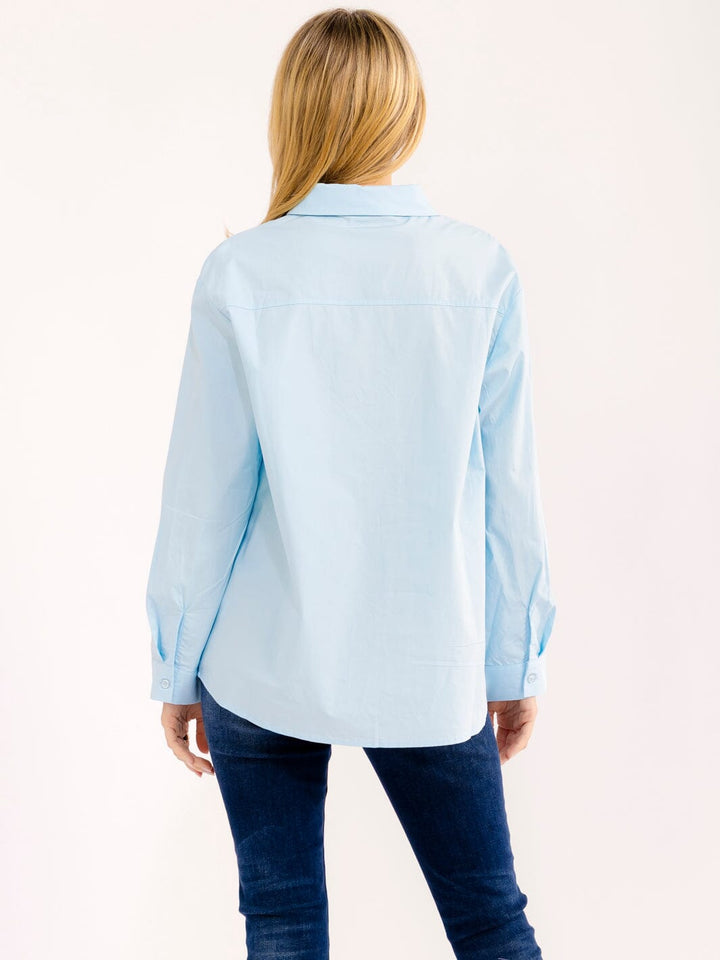 WOMEN'S LONG SLEEVE BUTTON UP RHINESTONES SHIRT