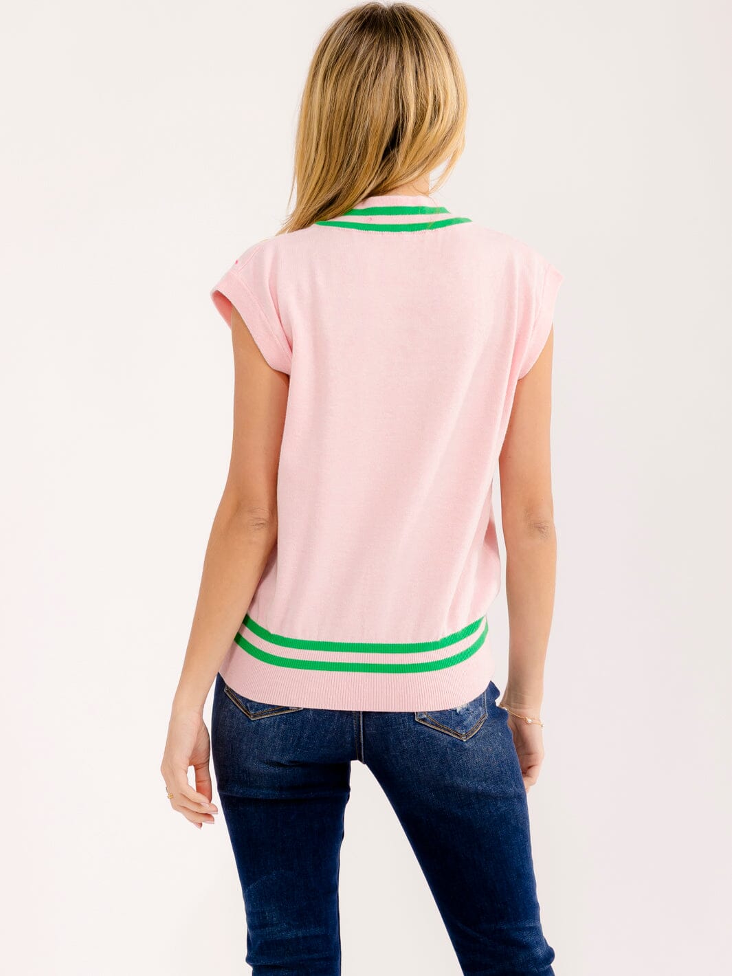 WOMEN'S SLEEVELESS V-NECK SEQUINS COLORBLOCK TOP