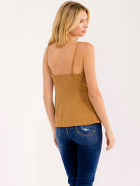 WOMEN'S SLEEVELESS SQUARE NECK VELVET TOP
