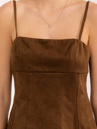 WOMEN'S SLEEVELESS SQUARE NECK VELVET TOP