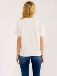 WOMEN'S SHORT SLEEVE SEQUINS DETAILED T-SHIRT