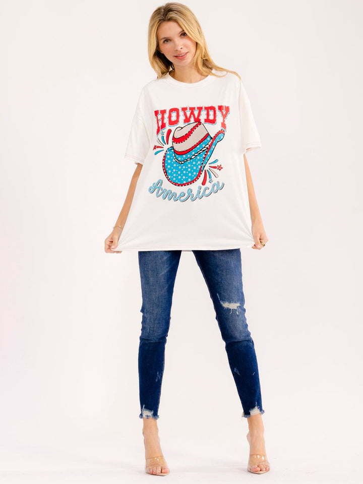 WOMEN'S SHORT SLEEVE GRAPHIC OVERSIZED T-SHIRT