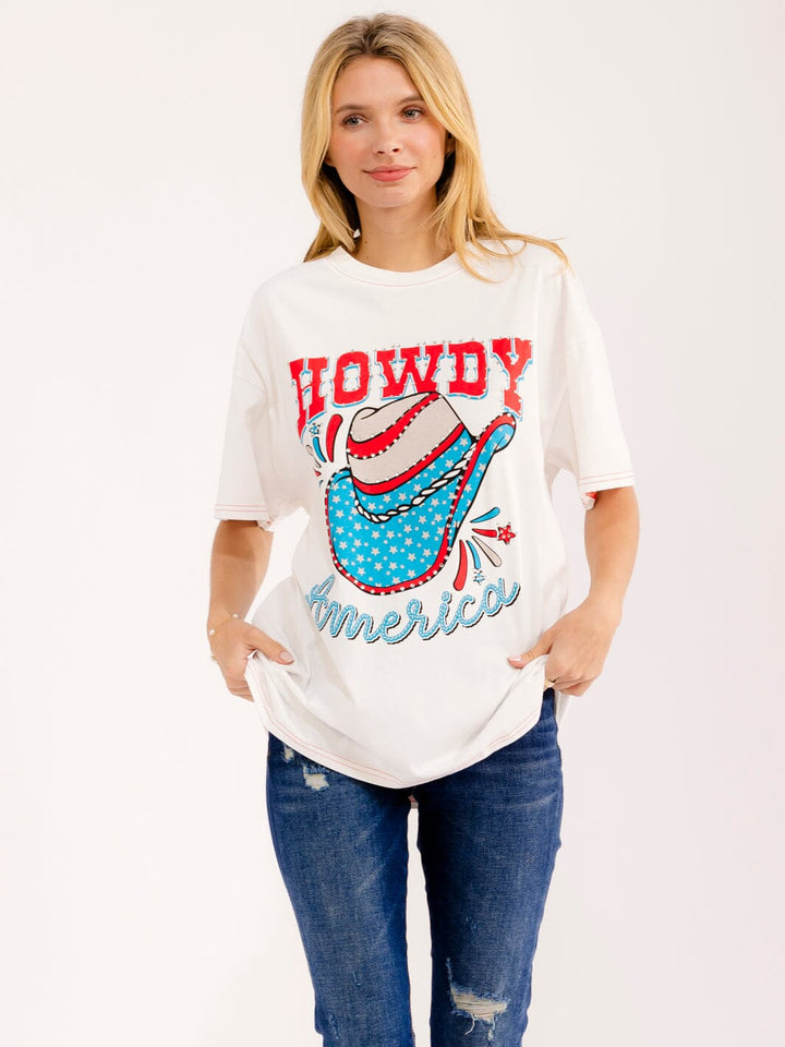 WOMEN'S SHORT SLEEVE GRAPHIC OVERSIZED T-SHIRT