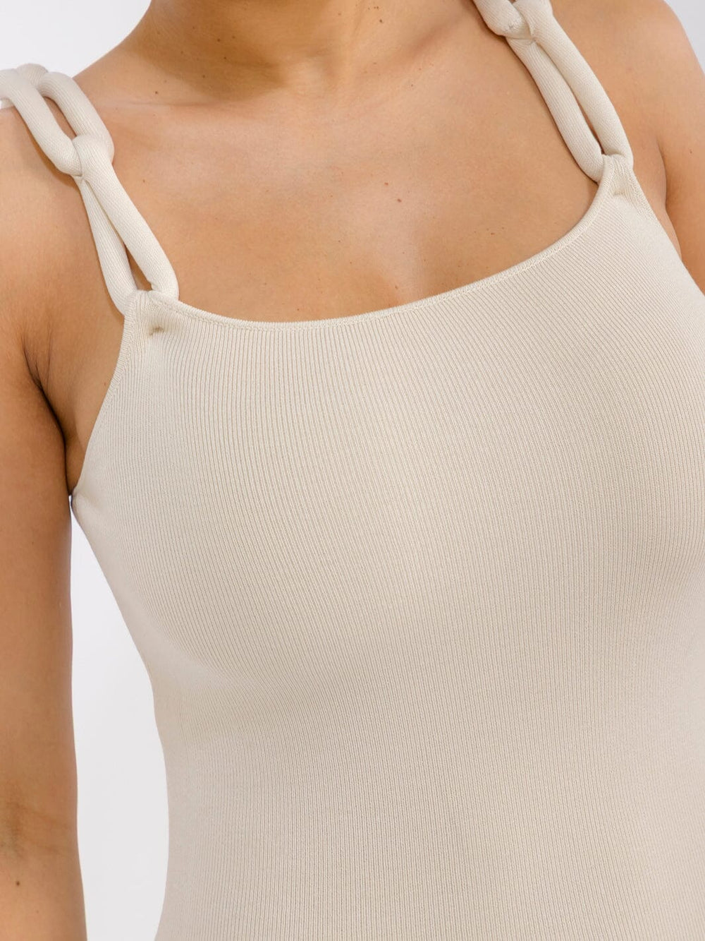 WOMEN'S SLEEVELESS RIBBED BODYCON MIDI DRESS