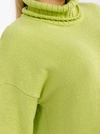 PLUS SIZE LONG SLEEVE TURTLE NECK SIDE SLIT MAXI DRESS
