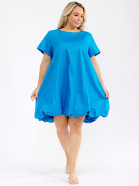 PLUS SIZE SHORT SLEEVE FRONT POCKETS LOOSE FIT MINI DRESS