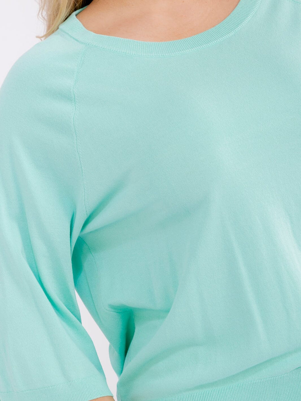 PLUS SIZE 3/4 SLEEVE SOLID BLOUSE
