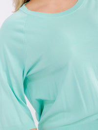 PLUS SIZE 3/4 SLEEVE SOLID BLOUSE