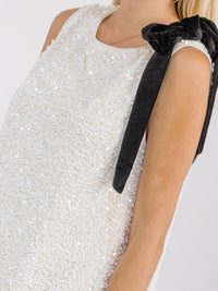 WOMEN'S SLEEVELESS SEQUINS MINI DRESS