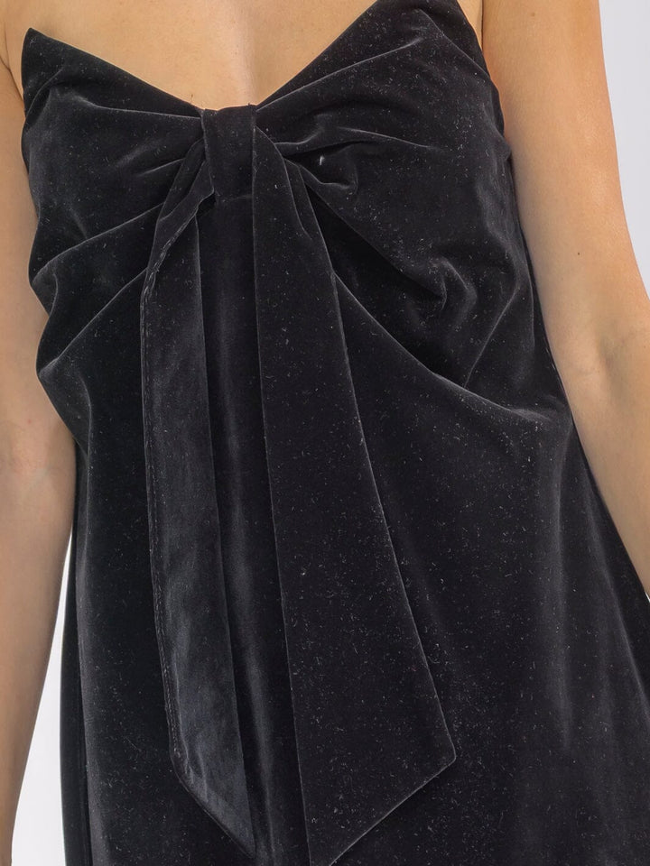 WOMEN'S SLEEVELESS V-NECK VELVET BODYCON TUBE MINI DRESS