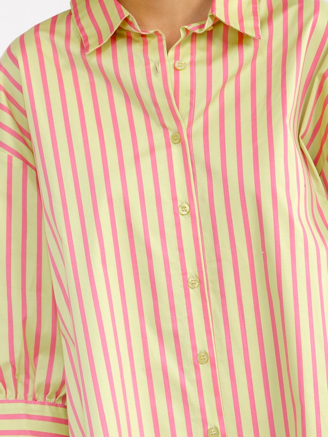 WOMEN'S 3/4 SLEEVE BUTTON UP FRONT POCKETS LOOSE FIT COLORBLOCK STRIPES MINI SHIRT DRESS