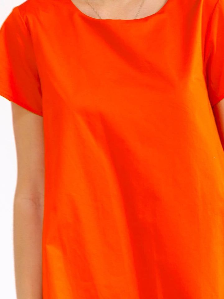 WOMEN'S SHORT SLEEVE FRONT POCKETS LOOSE FIT MINI DRESS