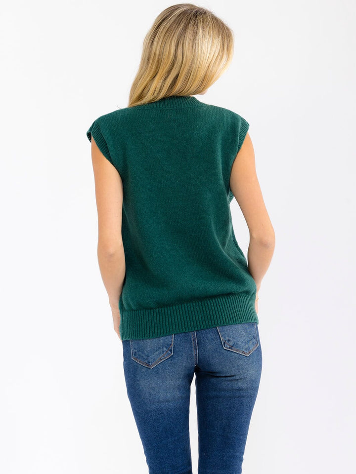 WOMEN'S SLEEVELESS V-NECK SWEATER VEST
