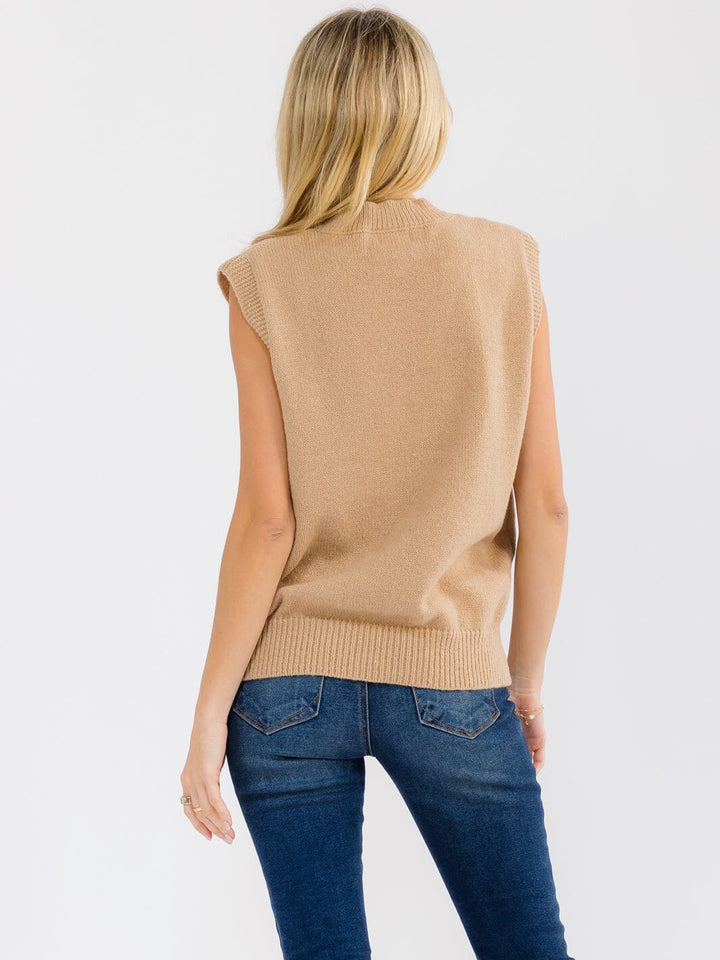 WOMEN'S SLEEVELESS V-NECK SWEATER VEST