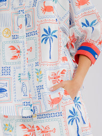 WOMEN'S 3/4 SLEEVE BLOUSE & ELASTIC WAIST MINI SHORTS MULTI PRINT 2PC. SET