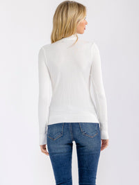 WOMEN'S LONG SLEEVE TURTLE NECK RHINESTONES DETAILED BLOUSE