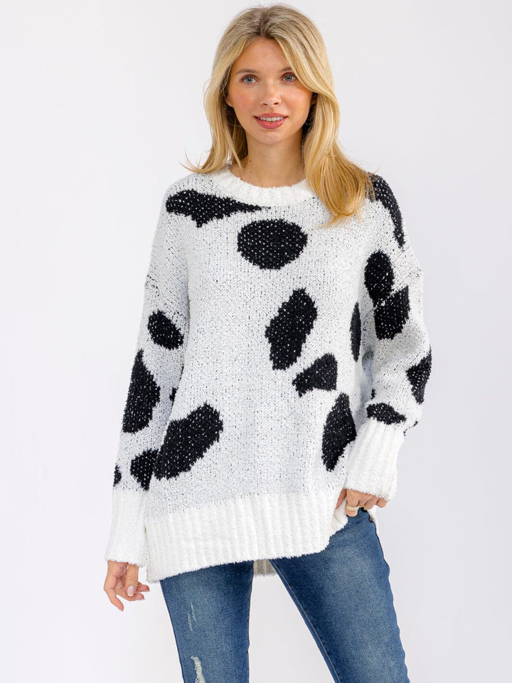 WOMEN'S LONG SLEEVE COLORBLOCK PULLOVER SWEATER