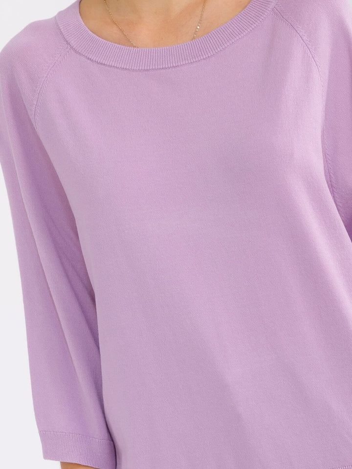 WOMEN'S 3/4 SLEEVE SOLID LOOSE FIT BLOUSE